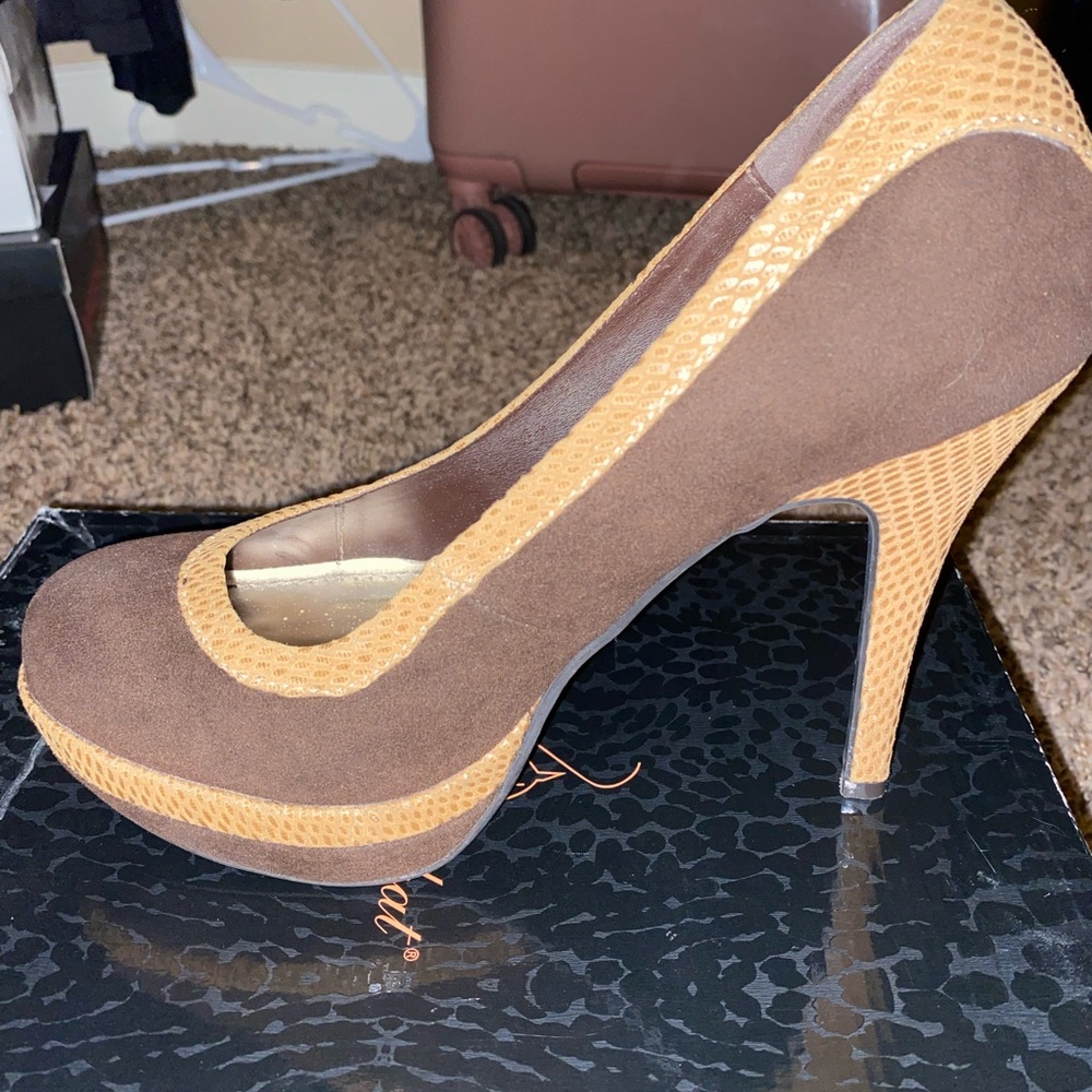 Brown and tan baby phat heels